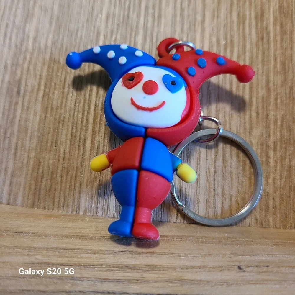 Handmade Clown‎ Keychain and Earrings Set - Fun Colorful Kids Jewelry